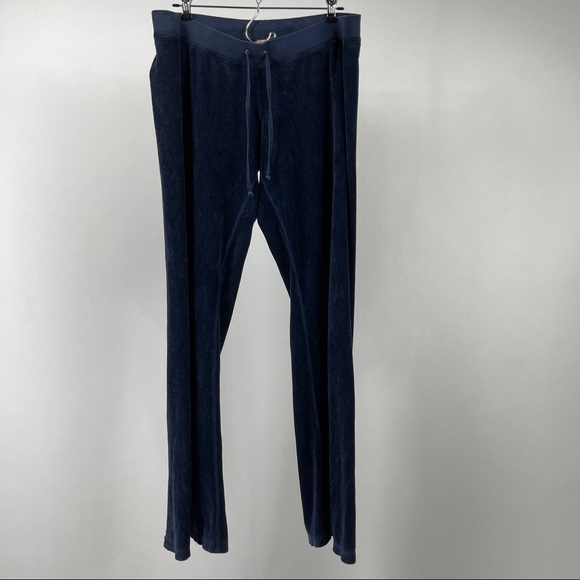 Juicy Velour Navy Sweatpants Pants Drawstring L - Picture 3 of 12